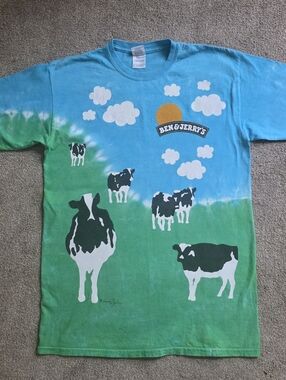 Ben & Jerry's 90's Vintage Euphoria Ice Cream Cow T-Shirt Medium